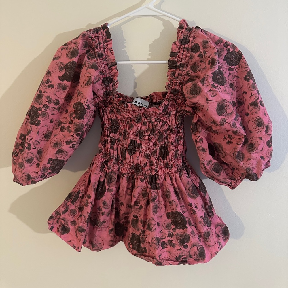 Ganni pink blouse XS